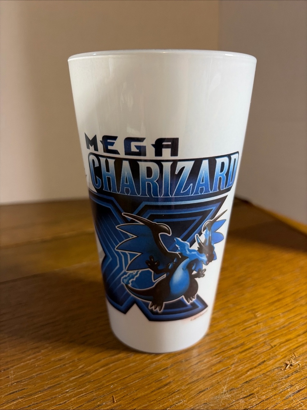 Pokemon Mega Charizard X Drinking Glass Tumbler Blue Black Nintendo Collectible